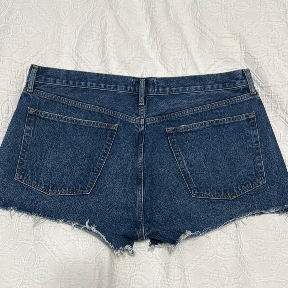 Agolde Dark Blue Jean Shorts - Picture 4 of 5